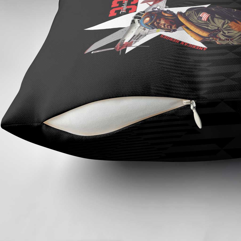 Tuskegee Airmen Red Tails Pillow Cover African American Pilots Heritage Black Style - Wonder Print Shop