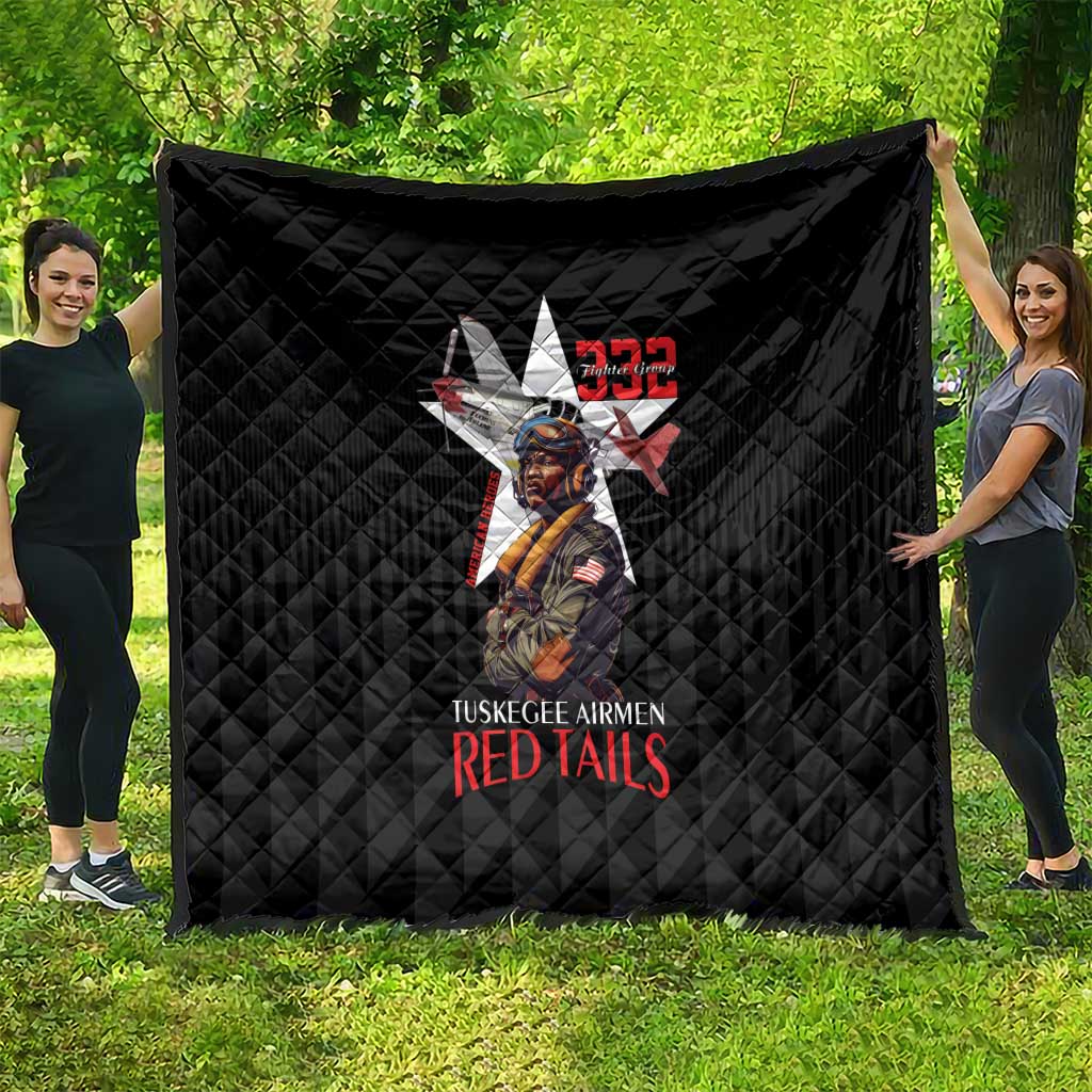 Tuskegee Airmen Red Tails Quilt African American Pilots Heritage Black Style - Wonder Print Shop