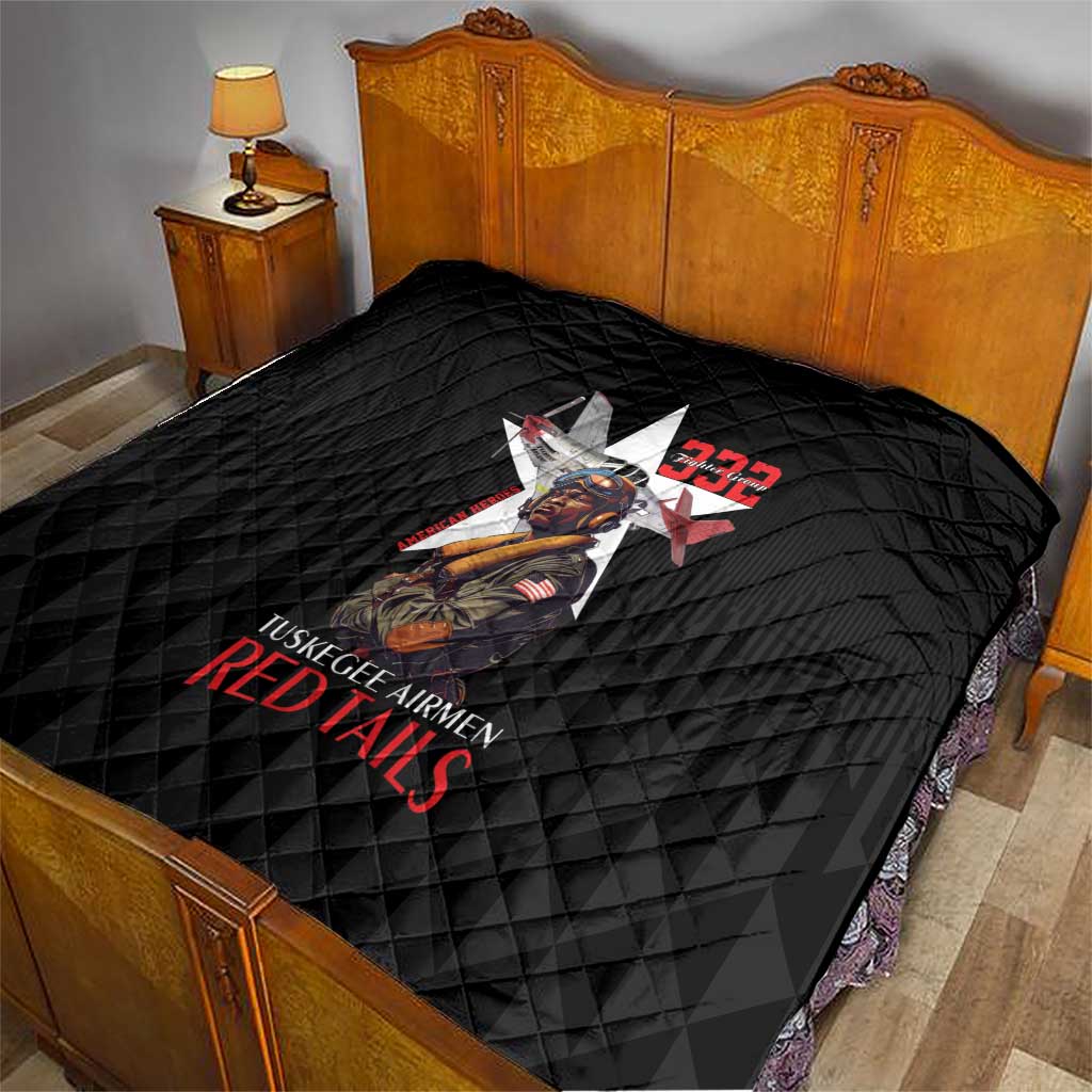 Tuskegee Airmen Red Tails Quilt African American Pilots Heritage Black Style - Wonder Print Shop