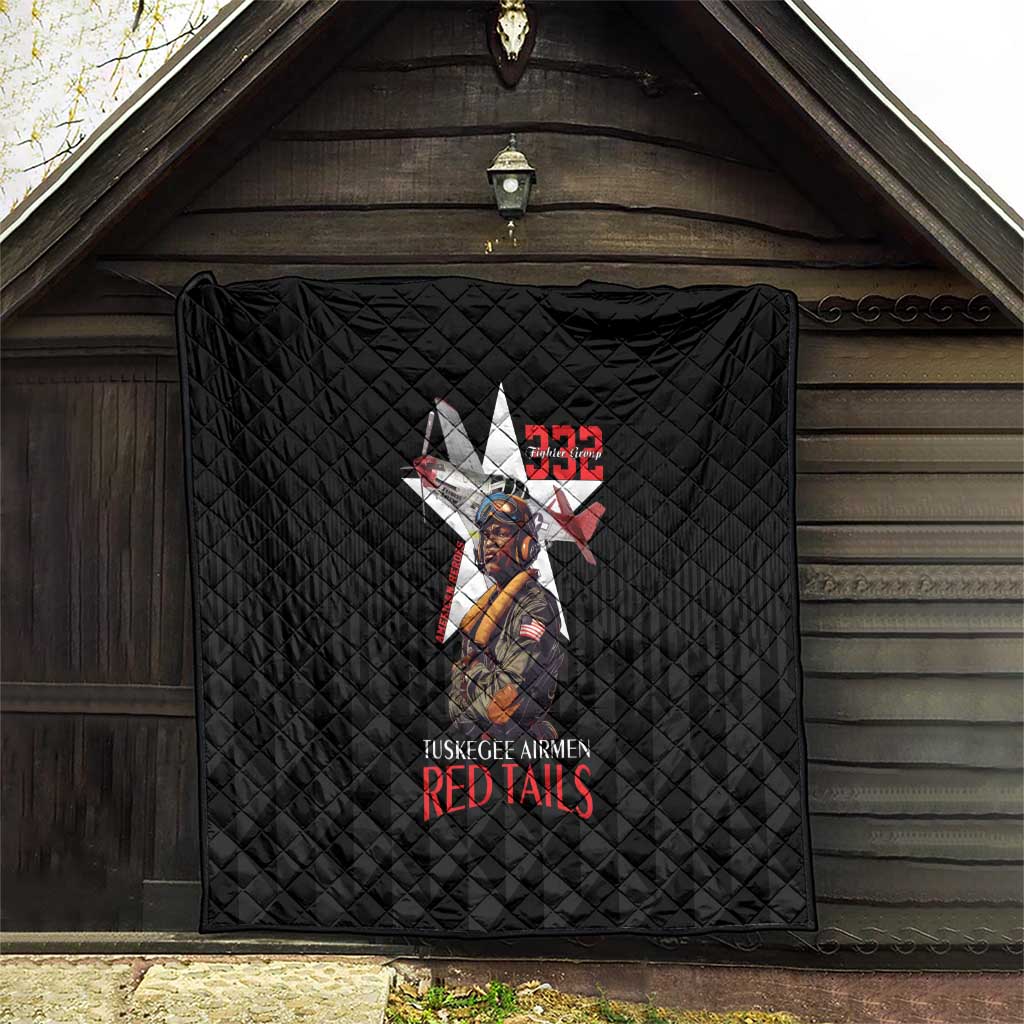 Tuskegee Airmen Red Tails Quilt African American Pilots Heritage Black Style - Wonder Print Shop