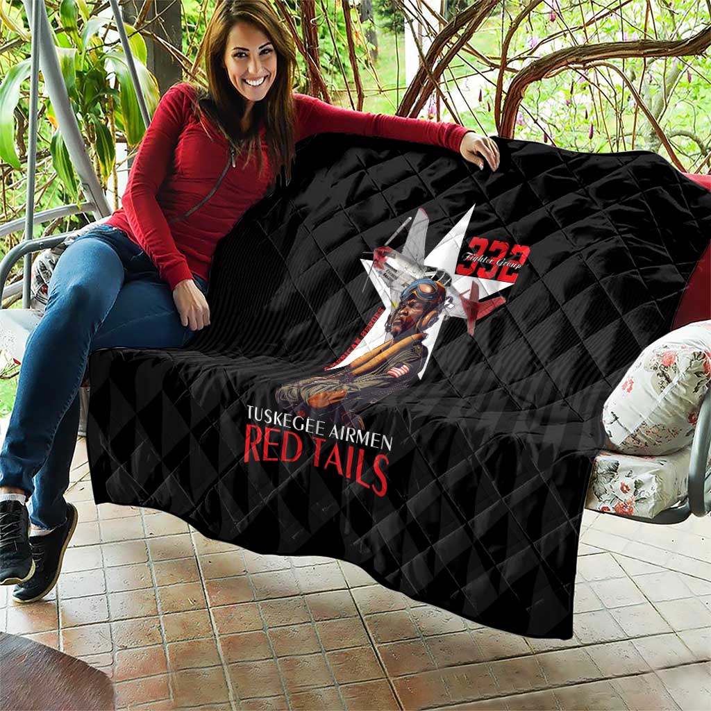 Tuskegee Airmen Red Tails Quilt African American Pilots Heritage Black Style - Wonder Print Shop