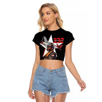 Tuskegee Airmen Red Tails Raglan Cropped T Shirt African American Pilots Heritage Black Style - Wonder Print Shop