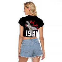 Tuskegee Airmen Red Tails Raglan Cropped T Shirt African American Pilots Heritage Black Style - Wonder Print Shop