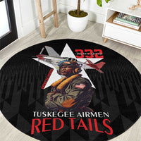 Tuskegee Airmen Red Tails Round Carpet African American Pilots Heritage Black Style - Wonder Print Shop