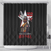 Tuskegee Airmen Red Tails Shower Curtain African American Pilots Heritage Black Style - Wonder Print Shop