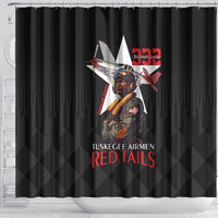 Tuskegee Airmen Red Tails Shower Curtain African American Pilots Heritage Black Style - Wonder Print Shop