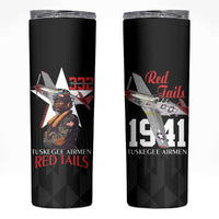 Tuskegee Airmen Red Tails Skinny Tumbler African American Pilots Heritage Black Style - Wonder Print Shop