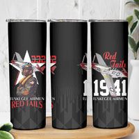 Tuskegee Airmen Red Tails Skinny Tumbler African American Pilots Heritage Black Style - Wonder Print Shop