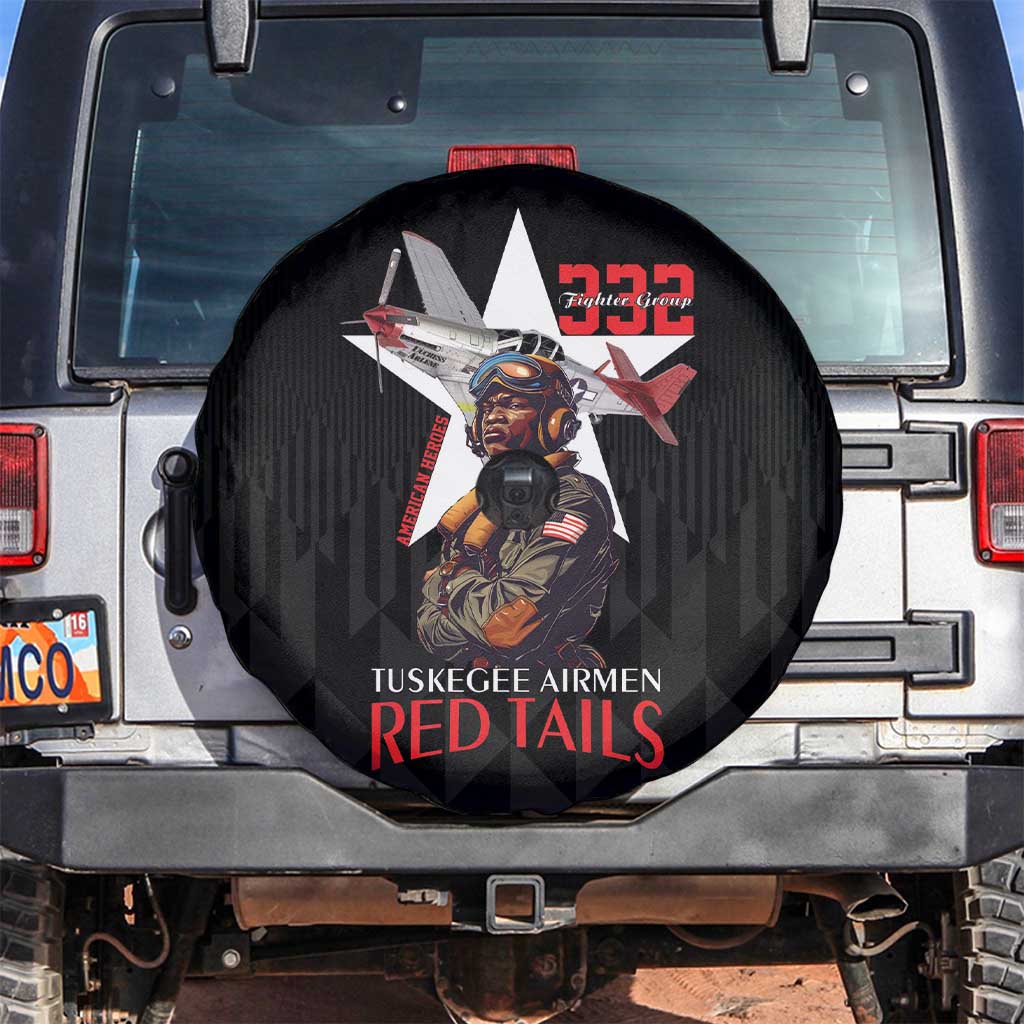 Tuskegee Airmen Red Tails Spare Tire Cover African American Pilots Heritage Black Style - Wonder Print Shop