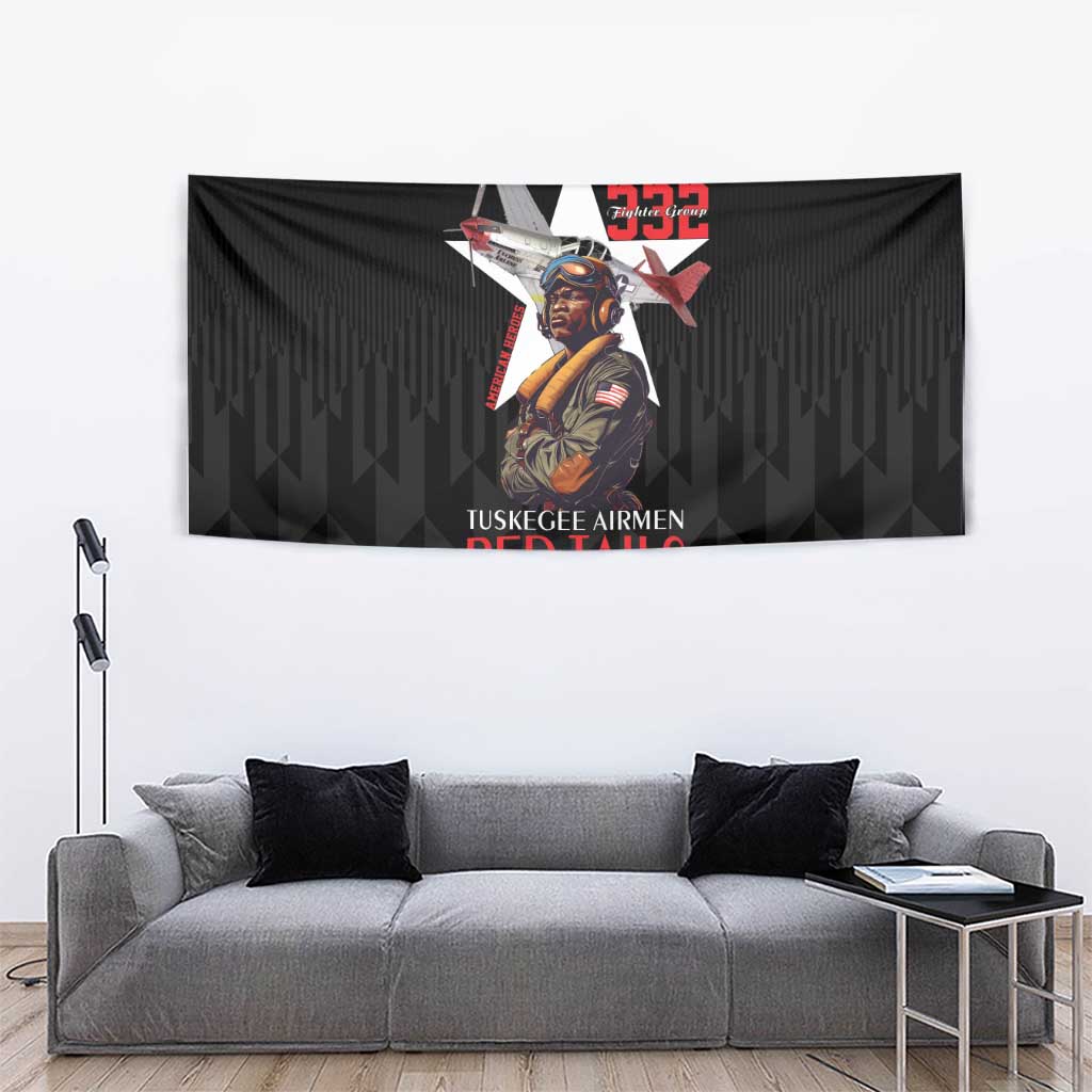 Tuskegee Airmen Red Tails Tapestry African American Pilots Heritage Black Style - Wonder Print Shop
