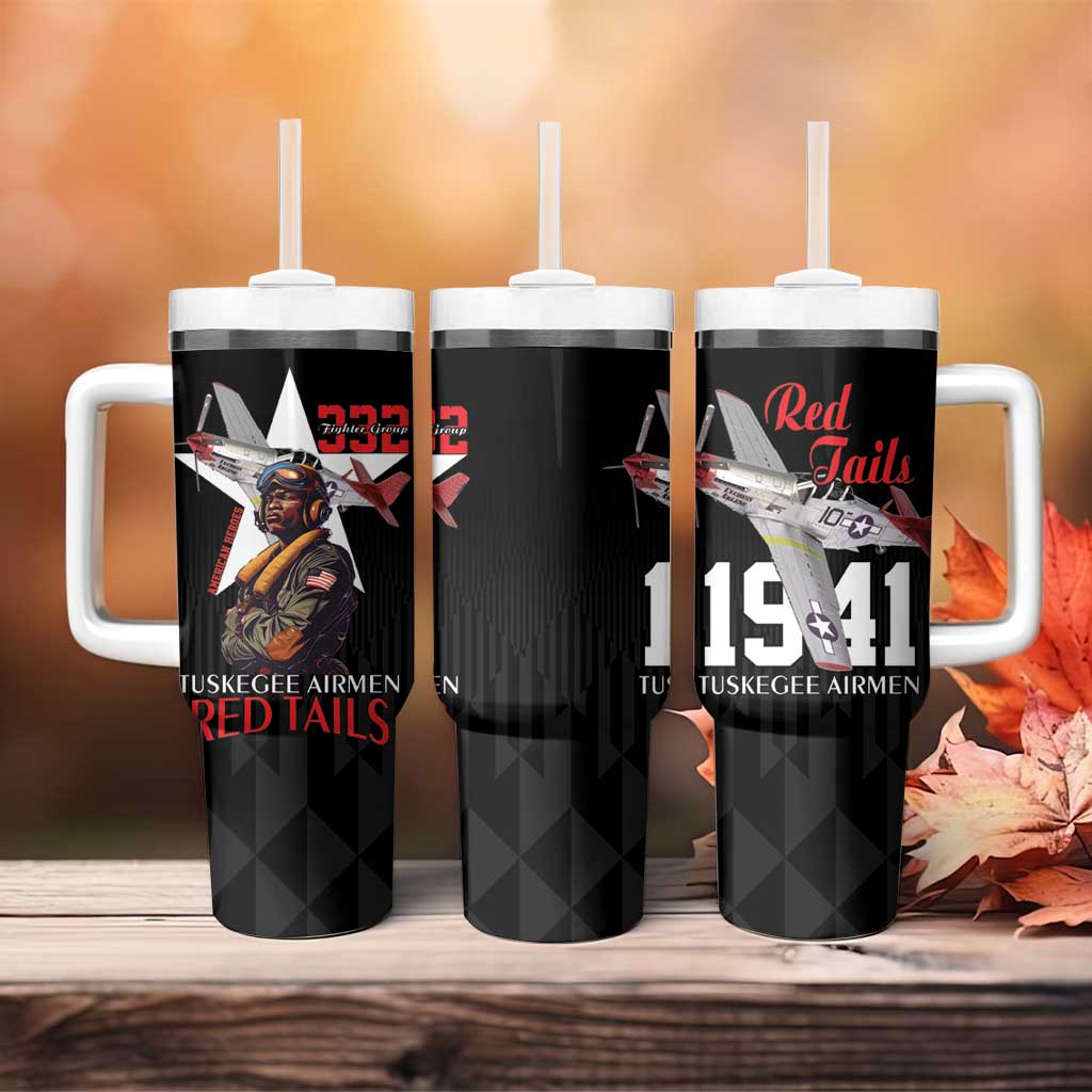 Tuskegee Airmen Red Tails Tumbler With Handle African American Pilots Heritage Black Style - Wonder Print Shop