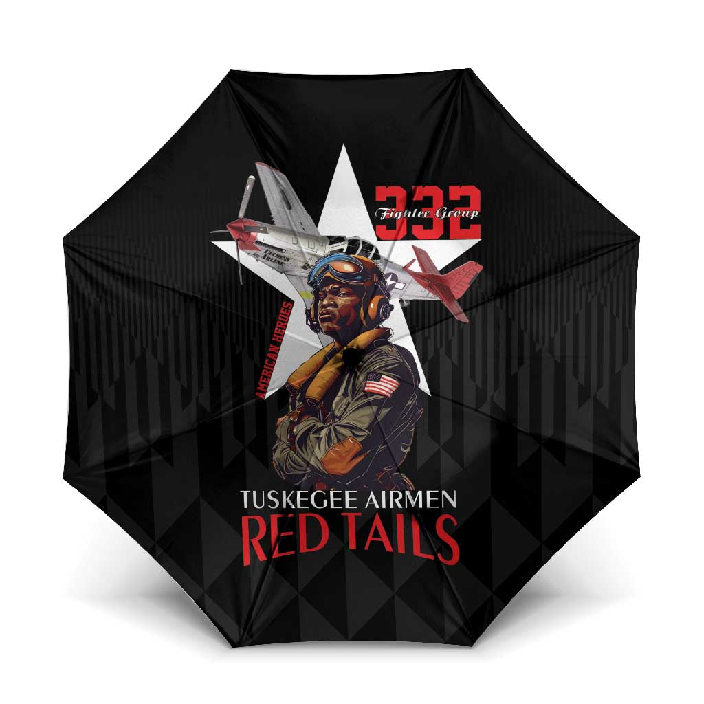Tuskegee Airmen Red Tails Umbrella African American Pilots Heritage Black Style - Wonder Print Shop