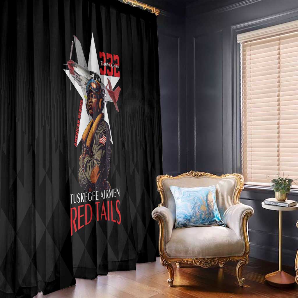 Tuskegee Airmen Red Tails Window Curtain African American Pilots Heritage Black Style - Wonder Print Shop