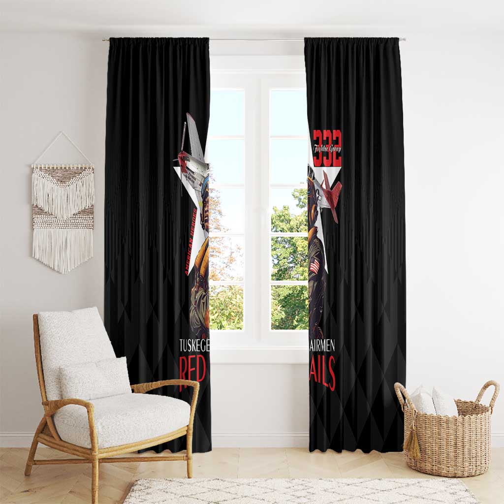 Tuskegee Airmen Red Tails Window Curtain African American Pilots Heritage Black Style - Wonder Print Shop
