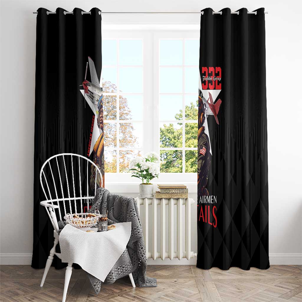 Tuskegee Airmen Red Tails Window Curtain African American Pilots Heritage Black Style - Wonder Print Shop