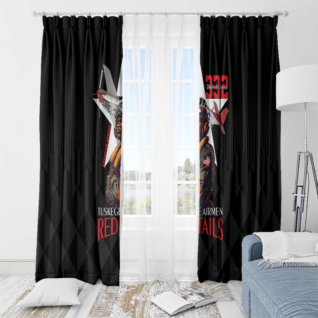 Tuskegee Airmen Red Tails Window Curtain African American Pilots Heritage Black Style - Wonder Print Shop