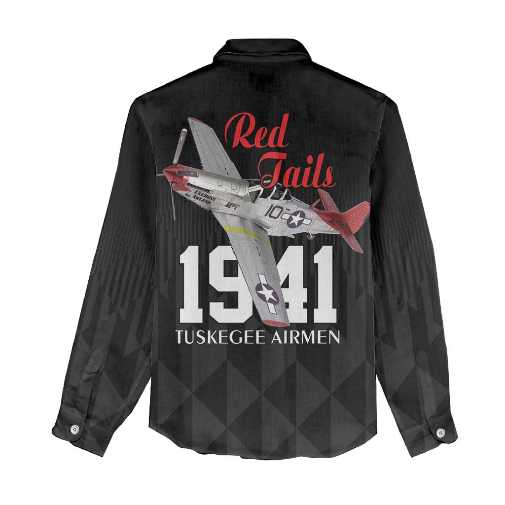 Tuskegee Airmen Red Tails Women Casual Shirt African American Pilots Heritage Black Style - Wonder Print Shop