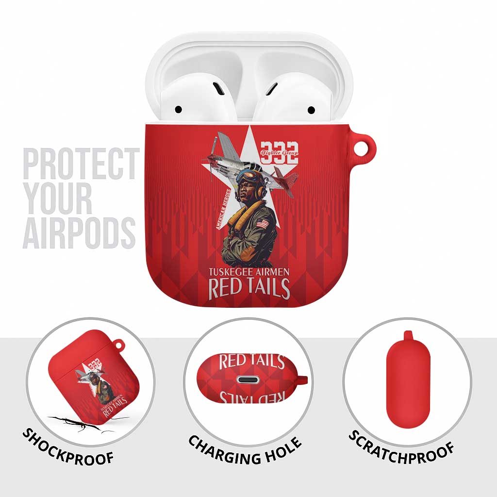 Tuskegee Airmen Red Tails AirPods Case African American Pilots Heritage Red Style - Wonder Print Shop