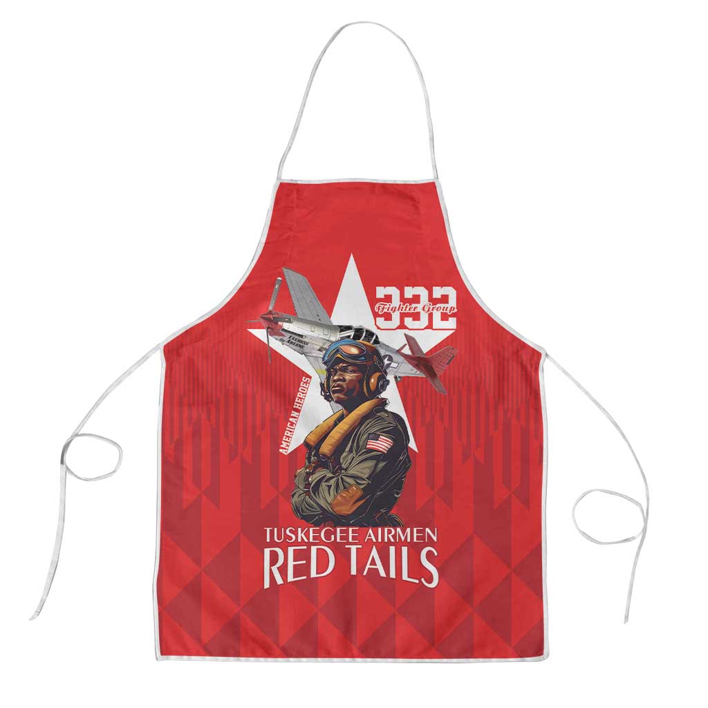 Tuskegee Airmen Red Tails Apron African American Pilots Heritage Red Style - Wonder Print Shop