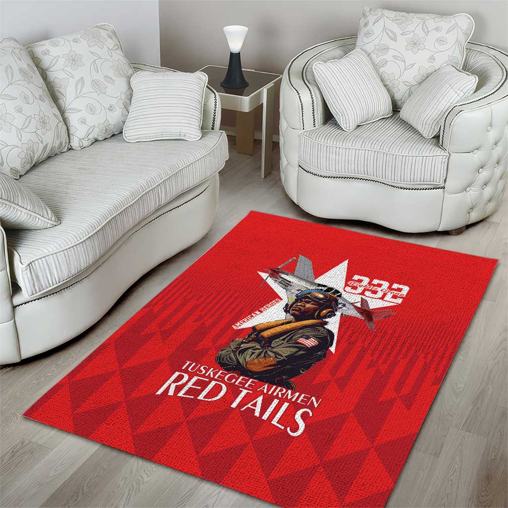 Tuskegee Airmen Red Tails Area Rug African American Pilots Heritage Red Style - Wonder Print Shop