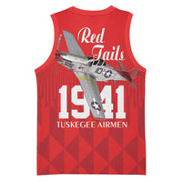 Tuskegee Airmen Red Tails Basketball Jersey African American Pilots Heritage Red Style - Wonder Print Shop
