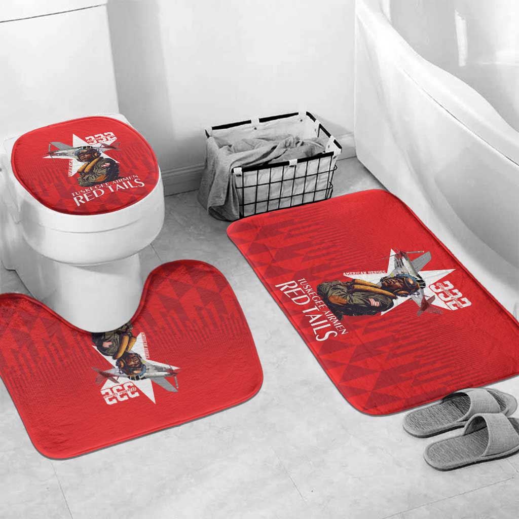 Tuskegee Airmen Red Tails Bathroom Set African American Pilots Heritage Red Style - Wonder Print Shop