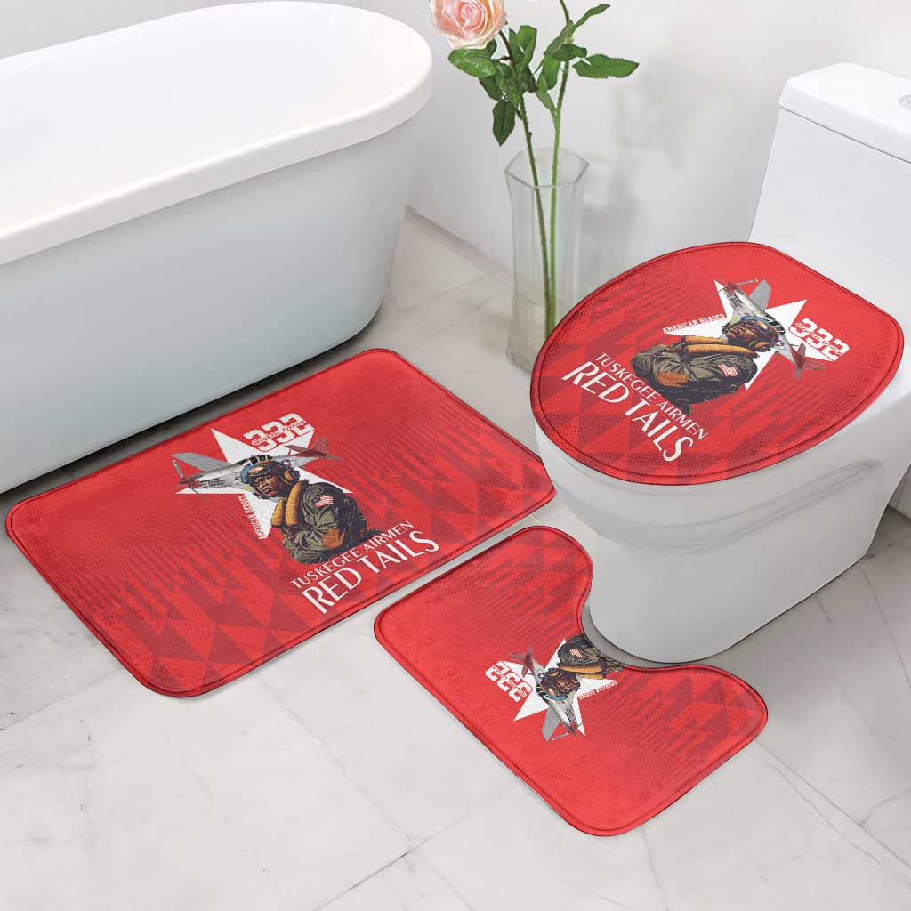 Tuskegee Airmen Red Tails Bathroom Set African American Pilots Heritage Red Style - Wonder Print Shop