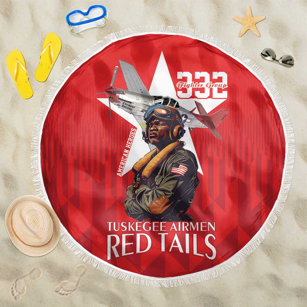 Tuskegee Airmen Red Tails Beach Blanket African American Pilots Heritage Red Style - Wonder Print Shop