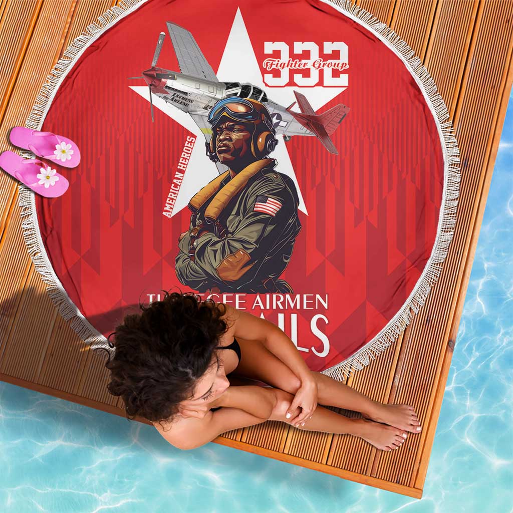 Tuskegee Airmen Red Tails Beach Blanket African American Pilots Heritage Red Style - Wonder Print Shop