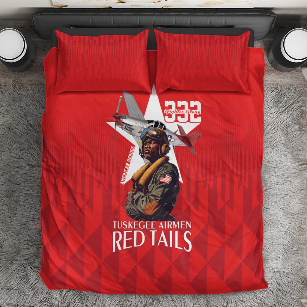 Tuskegee Airmen Red Tails Bedding Set African American Pilots Heritage Red Style - Wonder Print Shop
