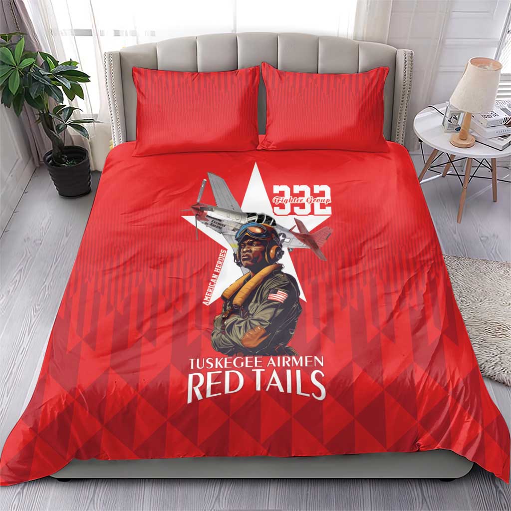 Tuskegee Airmen Red Tails Bedding Set African American Pilots Heritage Red Style - Wonder Print Shop