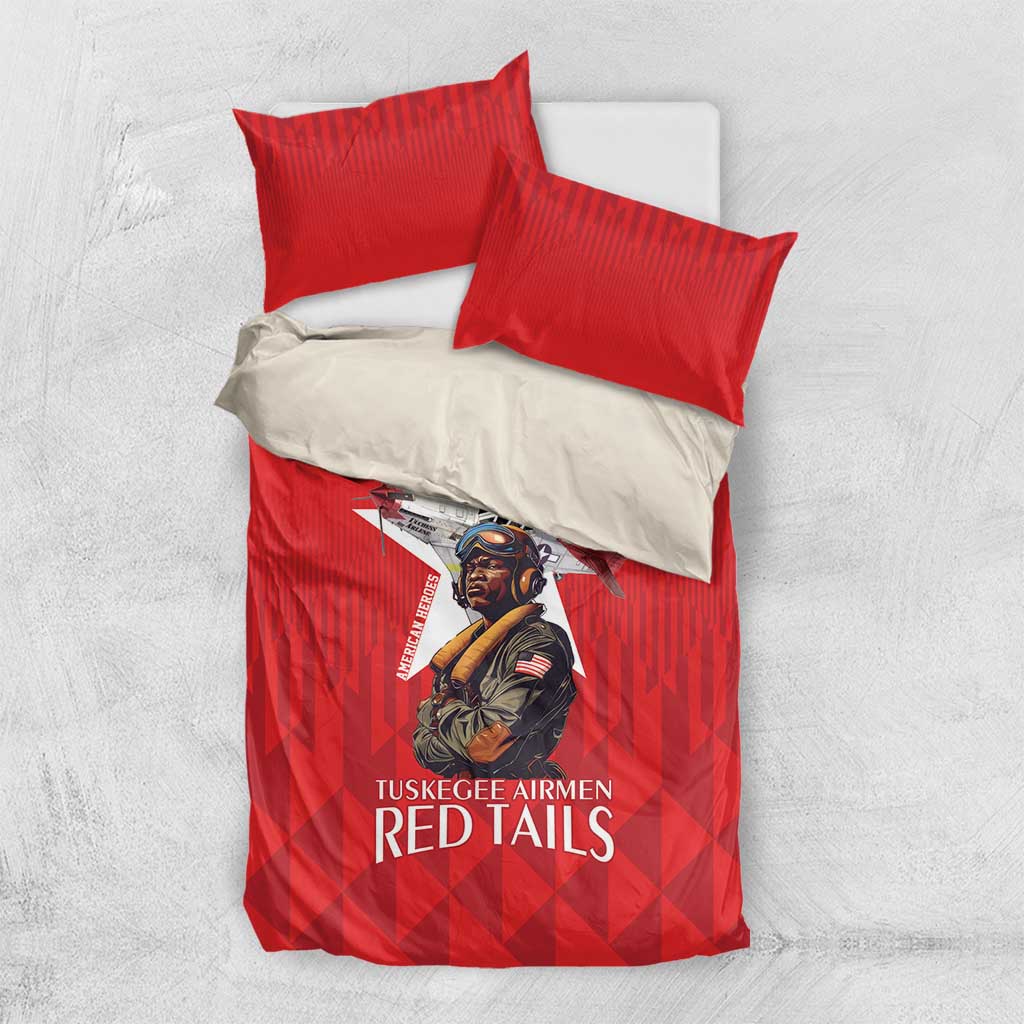 Tuskegee Airmen Red Tails Bedding Set African American Pilots Heritage Red Style - Wonder Print Shop
