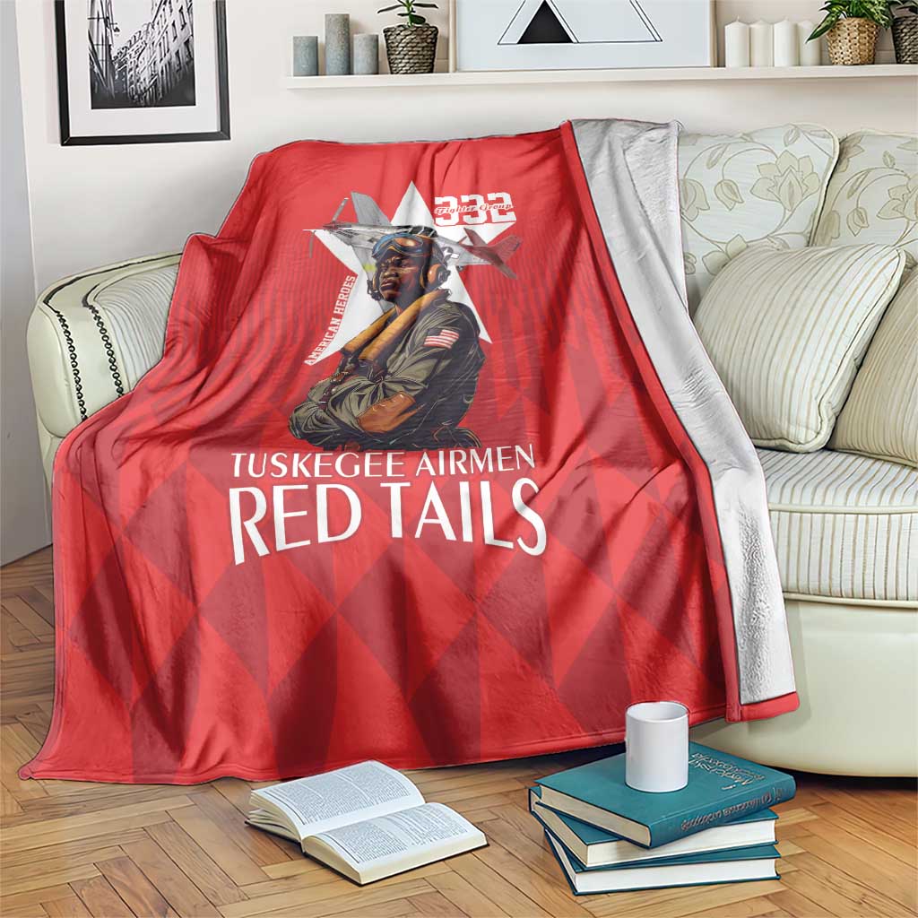 Tuskegee Airmen Red Tails Blanket African American Pilots Heritage Red Style - Wonder Print Shop