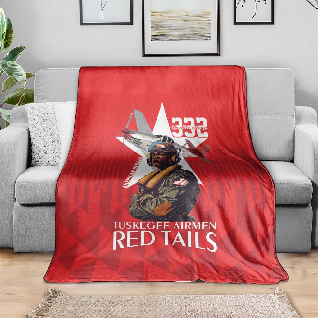 Tuskegee Airmen Red Tails Blanket African American Pilots Heritage Red Style - Wonder Print Shop