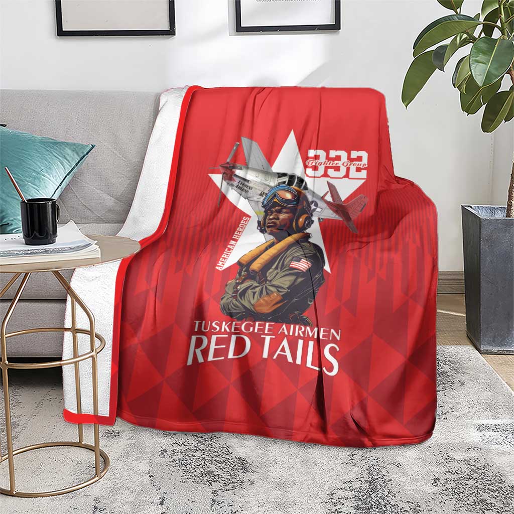 Tuskegee Airmen Red Tails Blanket African American Pilots Heritage Red Style - Wonder Print Shop