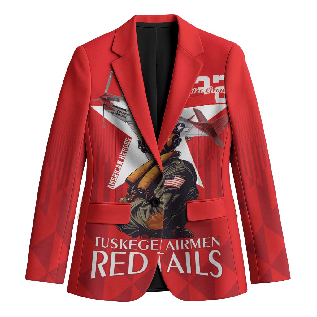 Tuskegee Airmen Red Tails Blazer African American Pilots Heritage Red Style - Wonder Print Shop