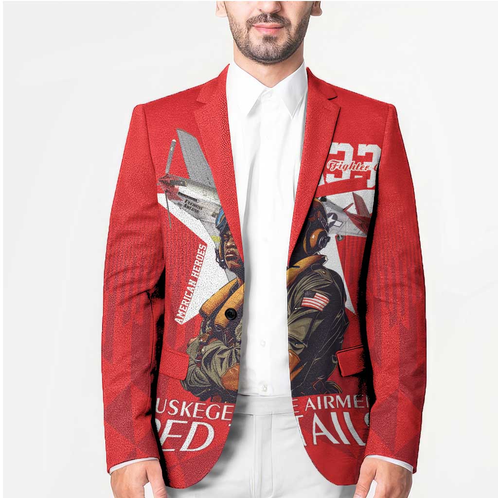 Tuskegee Airmen Red Tails Blazer African American Pilots Heritage Red Style - Wonder Print Shop