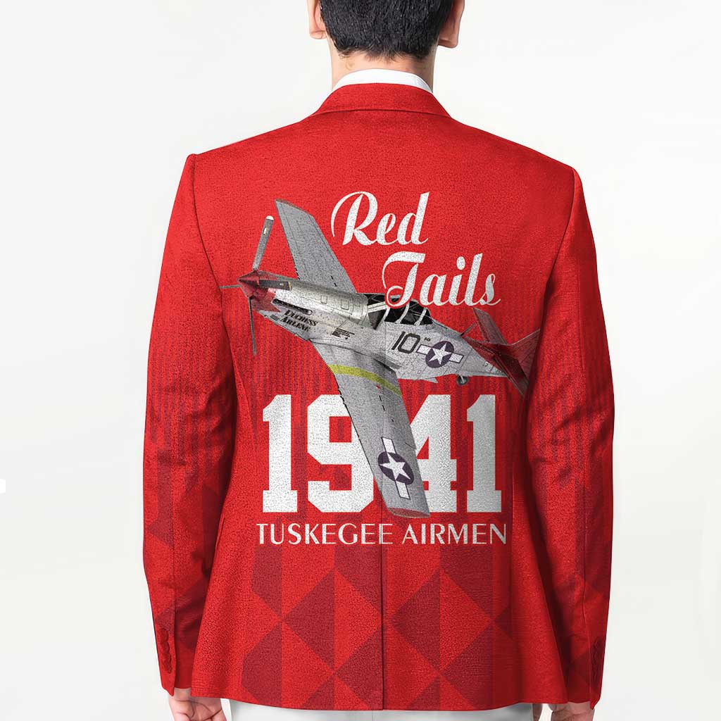 Tuskegee Airmen Red Tails Blazer African American Pilots Heritage Red Style - Wonder Print Shop
