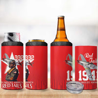 Tuskegee Airmen Red Tails 4 in 1 Can Cooler Tumbler African American Pilots Heritage Red Style - Wonder Print Shop