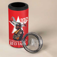 Tuskegee Airmen Red Tails 4 in 1 Can Cooler Tumbler African American Pilots Heritage Red Style - Wonder Print Shop
