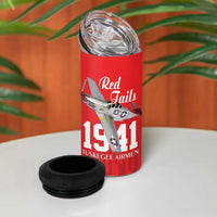 Tuskegee Airmen Red Tails 4 in 1 Can Cooler Tumbler African American Pilots Heritage Red Style - Wonder Print Shop