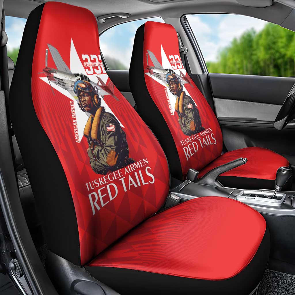 Tuskegee Airmen Red Tails Car Seat Cover African American Pilots Heritage Red Style - Wonder Print Shop
