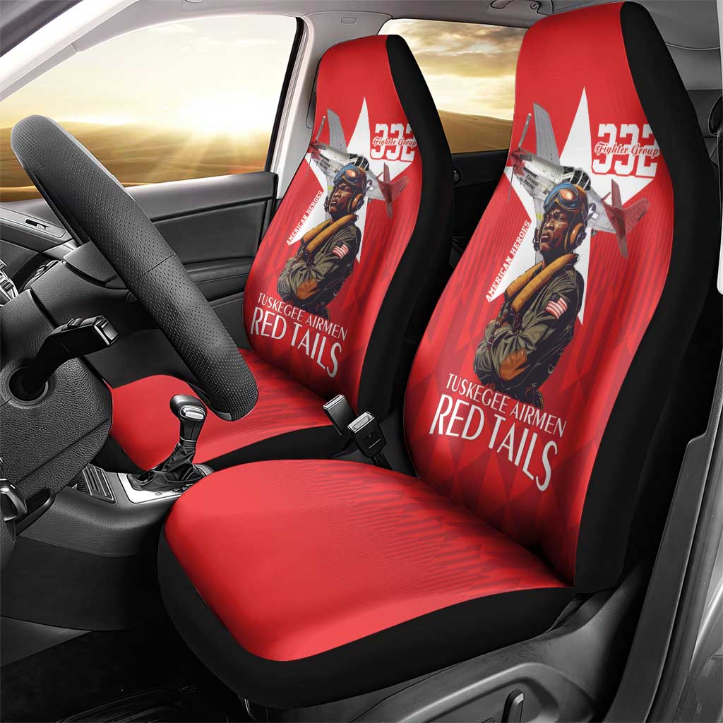 Tuskegee Airmen Red Tails Car Seat Cover African American Pilots Heritage Red Style - Wonder Print Shop
