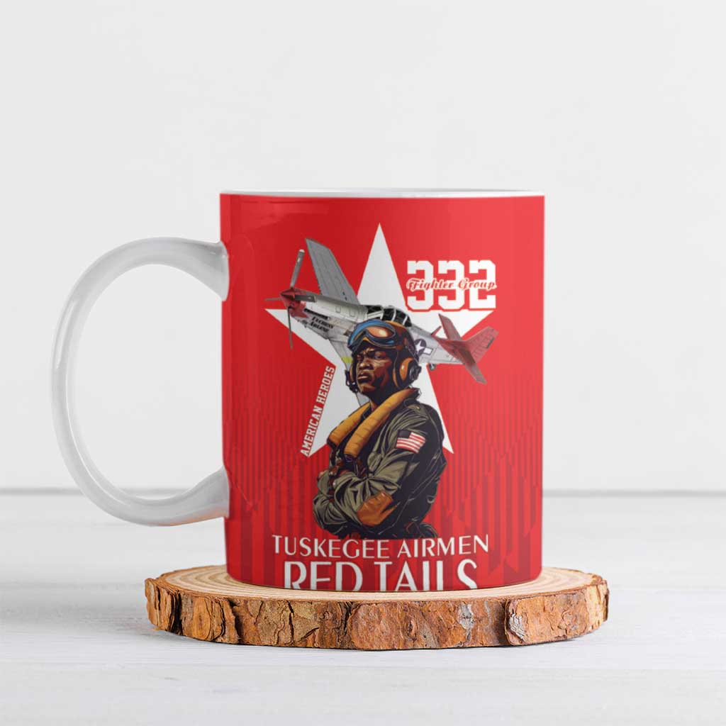 Tuskegee Airmen Red Tails Ceramic Mug African American Pilots Heritage Red Style - Wonder Print Shop