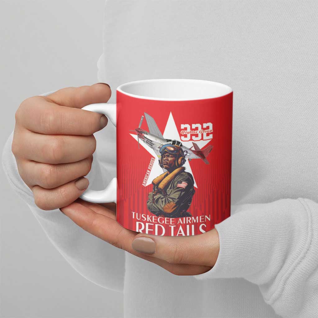 Tuskegee Airmen Red Tails Ceramic Mug African American Pilots Heritage Red Style - Wonder Print Shop