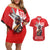 Tuskegee Airmen Red Tails Couples Matching Off Shoulder Short Dress and Hawaiian Shirt African American Pilots Heritage Red Style - Wonder Print Shop