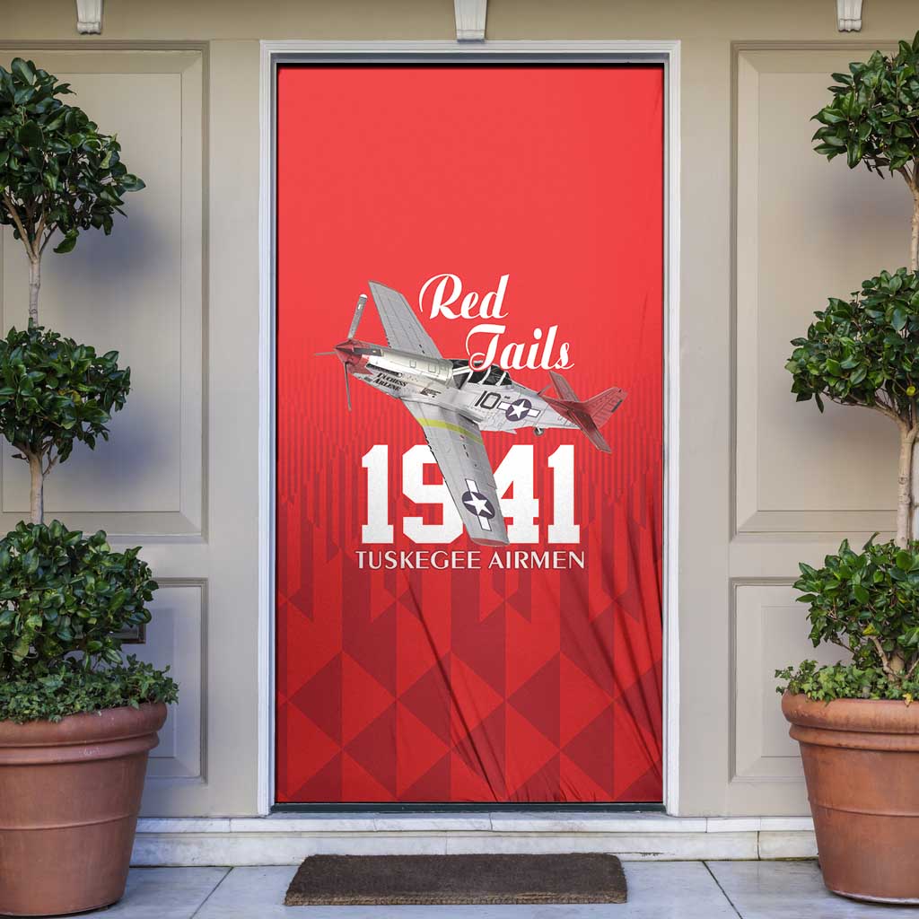 Tuskegee Airmen Red Tails Door Cover African American Pilots Heritage Red Style - Wonder Print Shop