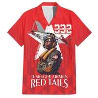 Tuskegee Airmen Red Tails Family Matching Long Sleeve Bodycon Dress and Hawaiian Shirt African American Pilots Heritage Red Style - Wonder Print Shop