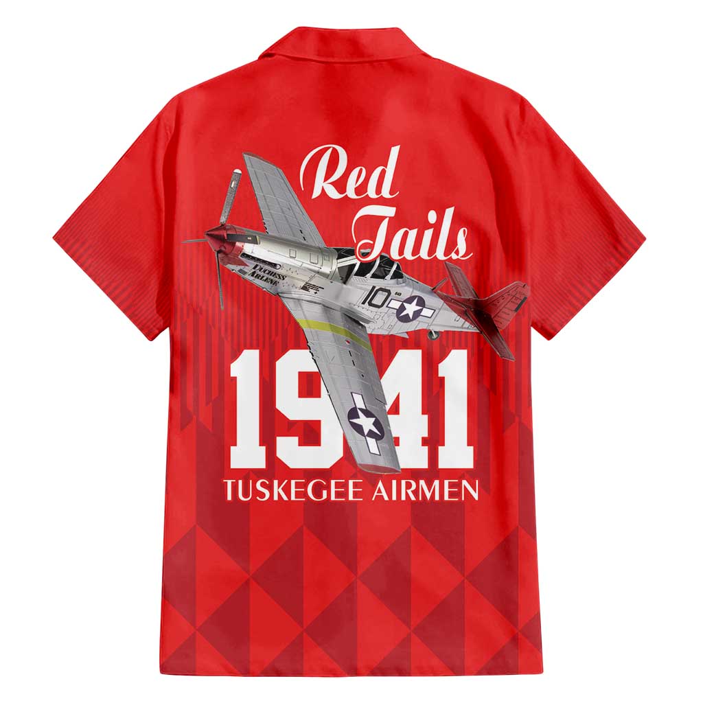 Tuskegee Airmen Red Tails Family Matching Long Sleeve Bodycon Dress and Hawaiian Shirt African American Pilots Heritage Red Style - Wonder Print Shop