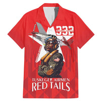 Tuskegee Airmen Red Tails Family Matching Mermaid Dress and Hawaiian Shirt African American Pilots Heritage Red Style - Wonder Print Shop